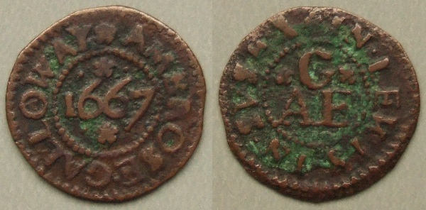Lewes, Ambrose Galloway 1667 farthing